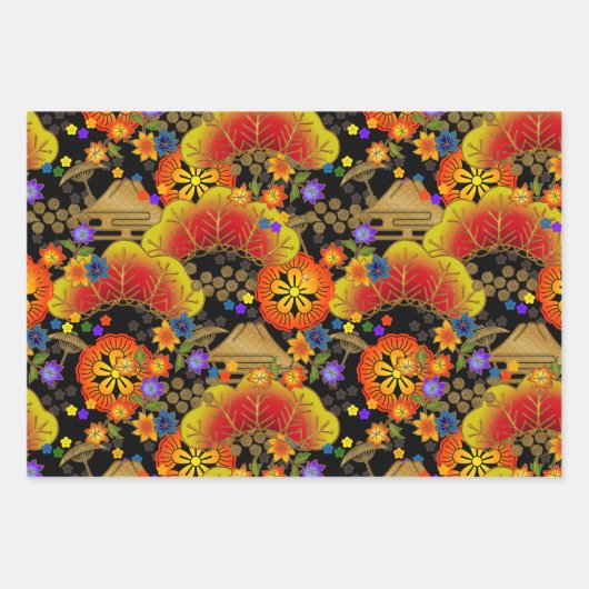 Chiyogami Yuzen Washi Style patroon Verpakkingspap Inpakpapier Vel (Voorkant 3)