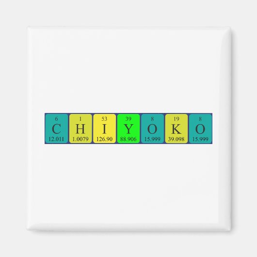 Chiyoko periodiek table name magnet (Voorkant)