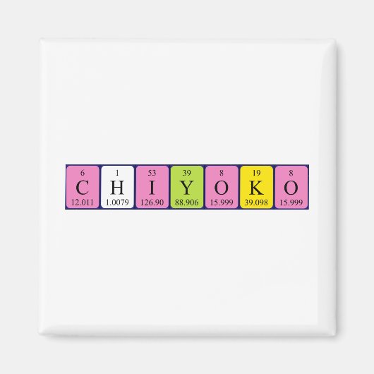 Chiyoko periodiek table name magnet (Voorkant)