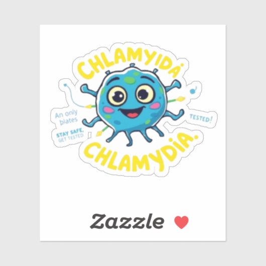 Chlamydia Awareness – Blijf veilig, laat je testen Sticker (Vel)