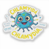 Chlamydia Awareness – Blijf veilig, laat je testen Sticker (Voorkant)