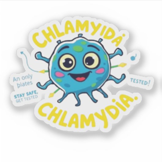 Chlamydia Awareness – Blijf veilig, laat je testen Sticker (Voorkant)