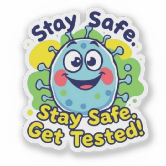 Chlamydia Awareness – Blijf veilig! Leuke sticker (Voorkant)