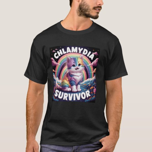 Chlamydia Overlevende Kat Grappig Sarcasme voor Ma T-shirt (Voorkant)