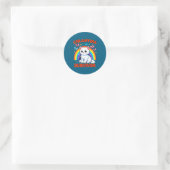 Chlamydia-overlevende Sarcastische Witte Kitten Ronde Sticker (Tas)