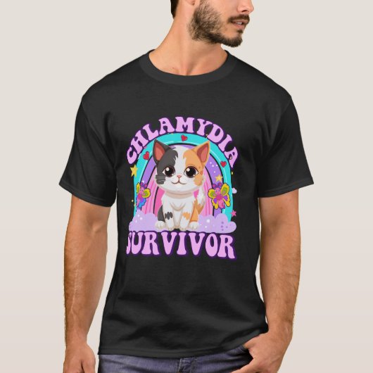 Chlamydia Survivor Cat Meme Grappige shirts voor H (Voorkant)