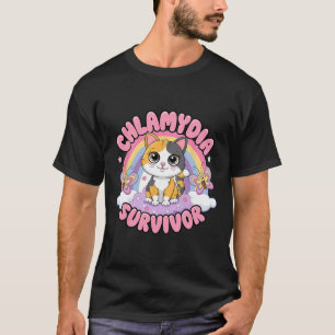 Chlamydia Survivor Cat Meme Grappige shirts voor H