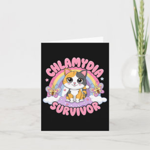 Chlamydia Survivor Cat Meme Grappige shirts voor H Kaart