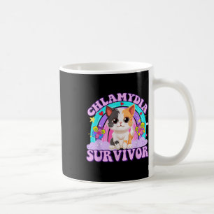 Chlamydia Survivor Cat Meme Grappige shirts voor H Koffiemok