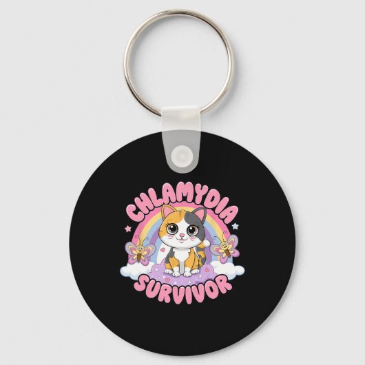 Chlamydia Survivor Cat Meme Grappige shirts voor H Sleutelhanger (Voorkant)