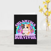Chlamydia Survivor Cat Rainbow Kaart (Gele Bloem)