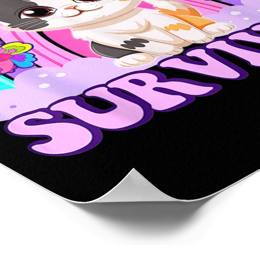 Chlamydia Survivor Cat Rainbow Poster (Hoek)