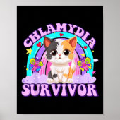 Chlamydia Survivor Cat Rainbow Poster (Voorkant)