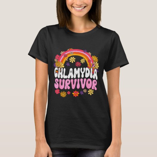Chlamydia Survivor Funny Graphic  T-shirt (Voorkant)