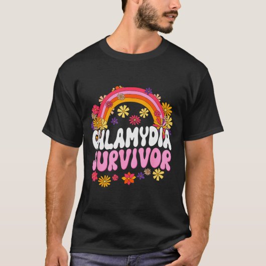 Chlamydia Survivor Funny Graphic  T-shirt (Voorkant)