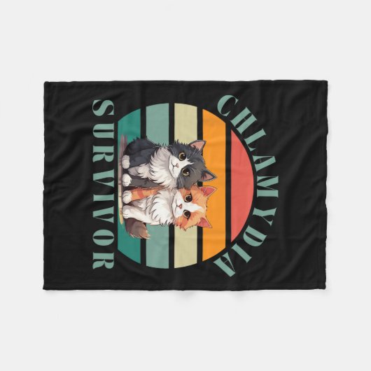 Chlamydia Survivor Retro Sarcastisch Ironisch Y2k  Fleece Deken (Voorkant (Horizontaal))