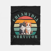 Chlamydia Survivor Retro Sarcastisch Ironisch Y2k  Fleece Deken (Voorkant)