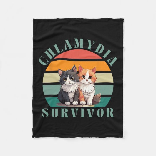 Chlamydia Survivor Retro Sarcastisch Ironisch Y2k  Fleece Deken (Voorkant)