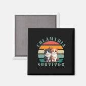 Chlamydia Survivor Retro Sarcastisch Ironisch Y2k  Magneet (Voorkant / Achterkant)