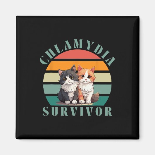 Chlamydia Survivor Retro Sarcastisch Ironisch Y2k  Magneet (Voorkant)