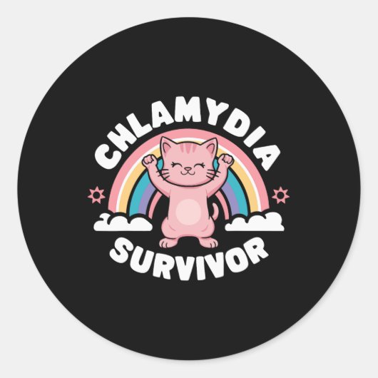 Chlamydia Survivor Ronde Sticker (Voorkant)