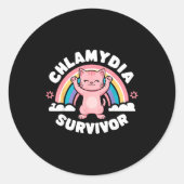 Chlamydia Survivor  Ronde Sticker (Voorkant)