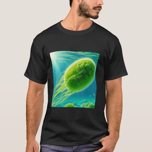 Chlamydomonas groene algen 1 t-shirt (Voorkant)