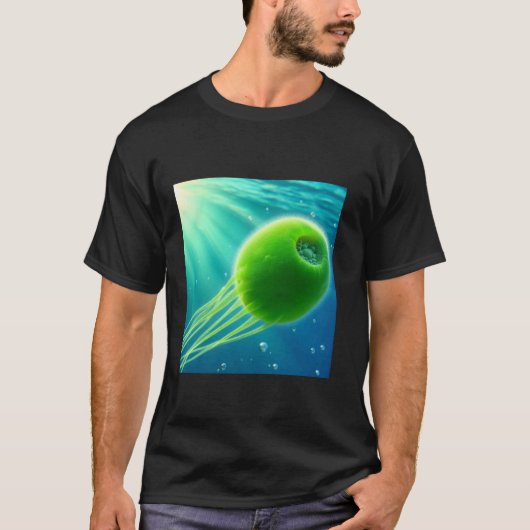 Chlamydomonas groene algen t-shirt (Voorkant)