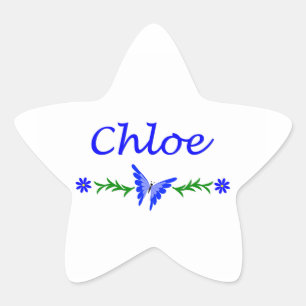 Chloe (blauwe vlinder) ster sticker