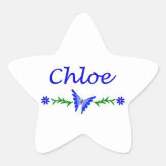 Chloe (blauwe vlinder) ster sticker