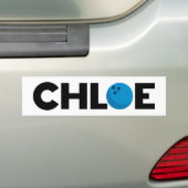Chloe bowling bumper sticker (Op auto)
