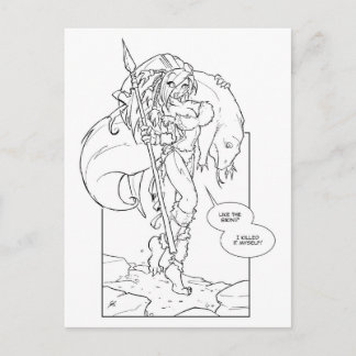 Chloe Cavegirl Briefkaart