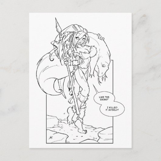 Chloe Cavegirl Briefkaart (Voorkant)