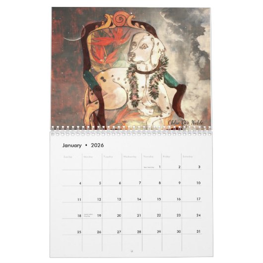 Chloe Dee Noble schilderijen ~ 2026 Kalender (Jan 2026)