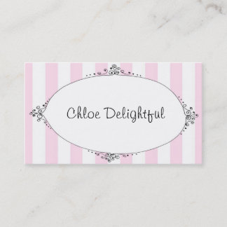 Chloe Delightful roze Stripes Calling Cards Contactkaartje