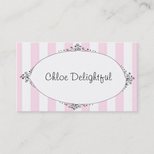 Chloe Delightful roze Stripes Calling Cards Contactkaartje (Voorkant)