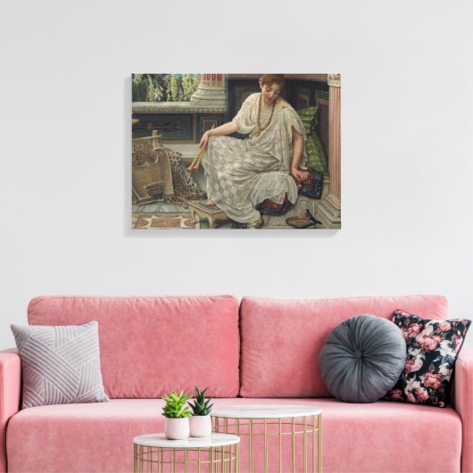 Chloe (door Edward Poynter) Canvas Afdruk (Insitu (Woonkamer))