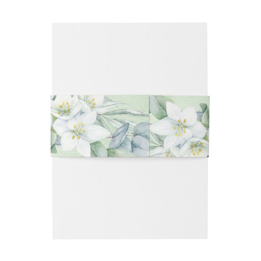 Chloe eenvoudige elegante groen bruiloft uitnodigingen wikkel (Achterkant Voorbeeld)