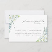 Chloe Elegant Boho Greenery Meal Choice Wedding RSVP Kaartje (Voorkant)