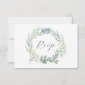Chloe Elegant Boho Greenery Meal Choice Wedding RSVP Kaartje (Achterkant)