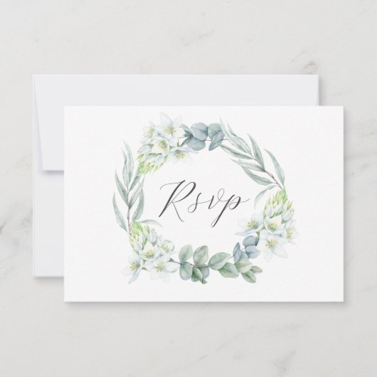 Chloe Elegant Boho Greenery Meal Choice Wedding RSVP Kaartje (Achterkant)