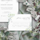 Chloe Elegant Boho Greenery Meal Choice Wedding RSVP Kaartje