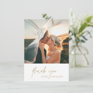 Chloe Gold Elegant Wedding Bedankkaart