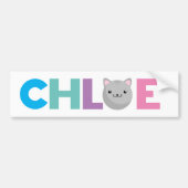 Chloe grijs of gembercat Bumpersticker (Voorkant)