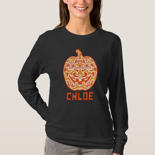 Chloe Halloween Suiker Schedel Design T-shirt (Voorkant)