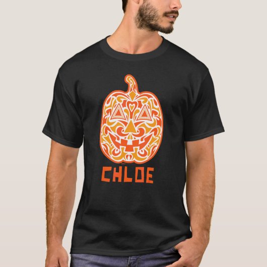 Chloe Halloween Suiker Schedel Design T-shirt (Voorkant)