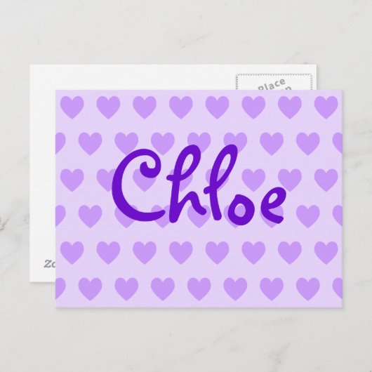 Chloe in Paars Briefkaart (Voorkant / Achterkant)