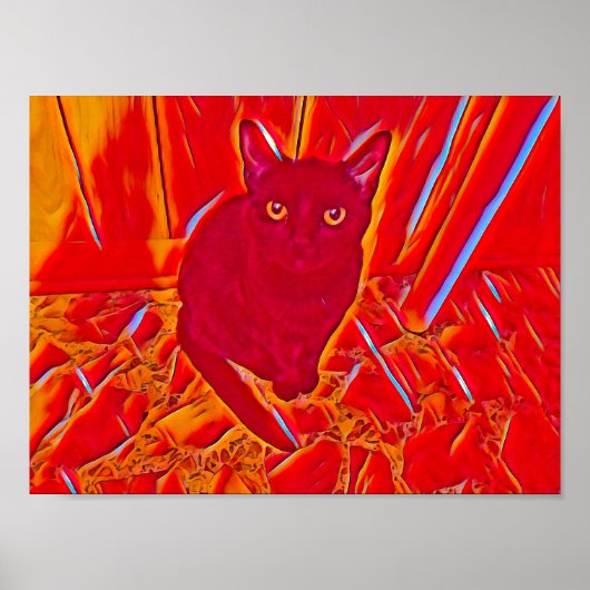 Chloe in Red Flame Paint Poster (Voorkant)