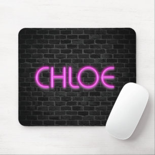 CHLOE in roze neonlichten Muismat