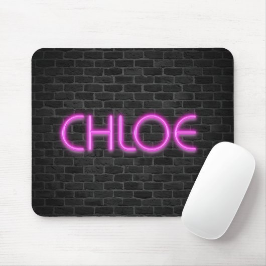CHLOE in roze neonlichten Muismat (Met muis)